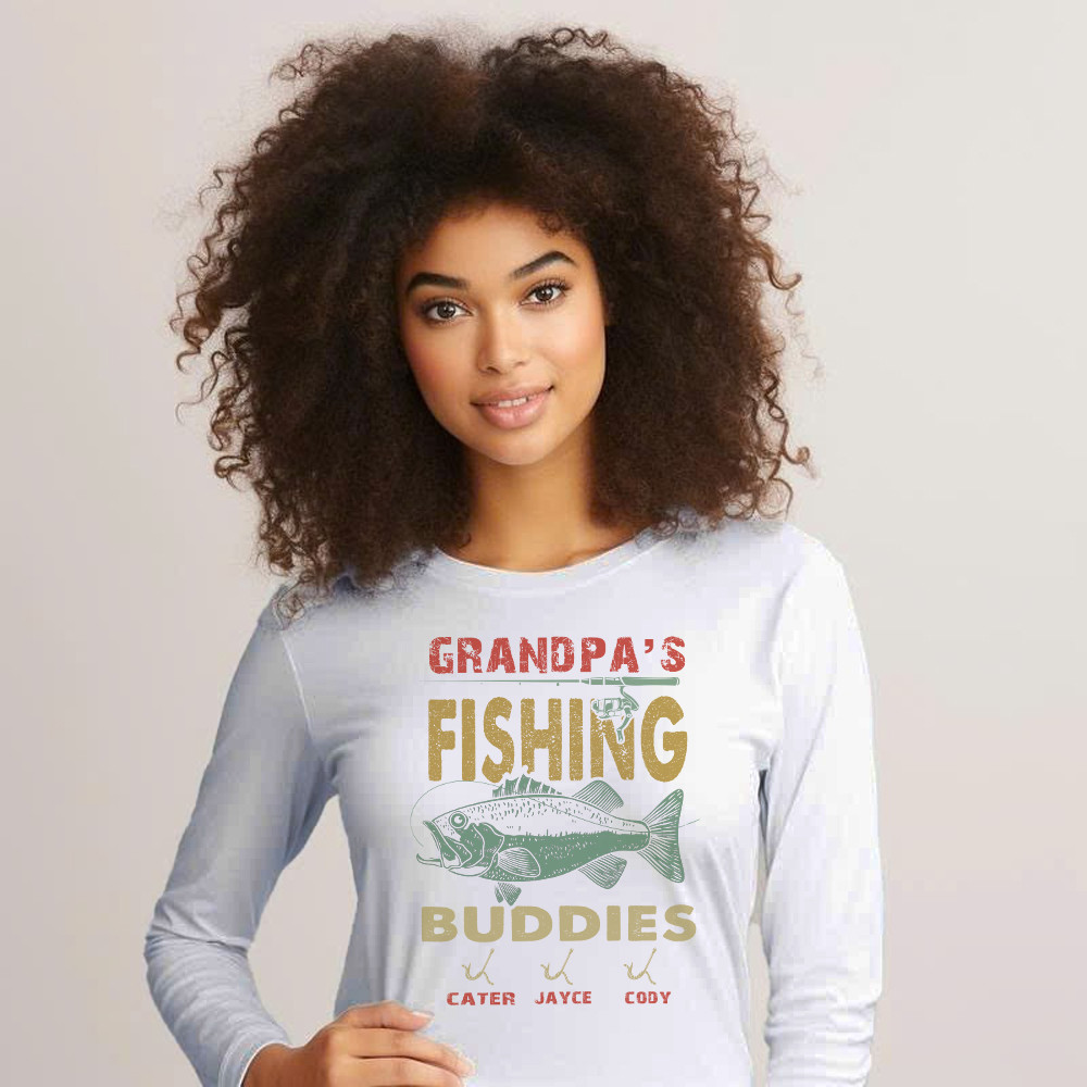 Grandpa’s Fishing Buddies Shirt Vintage Retro Fisherman Long Sleeve Shirt Men Women