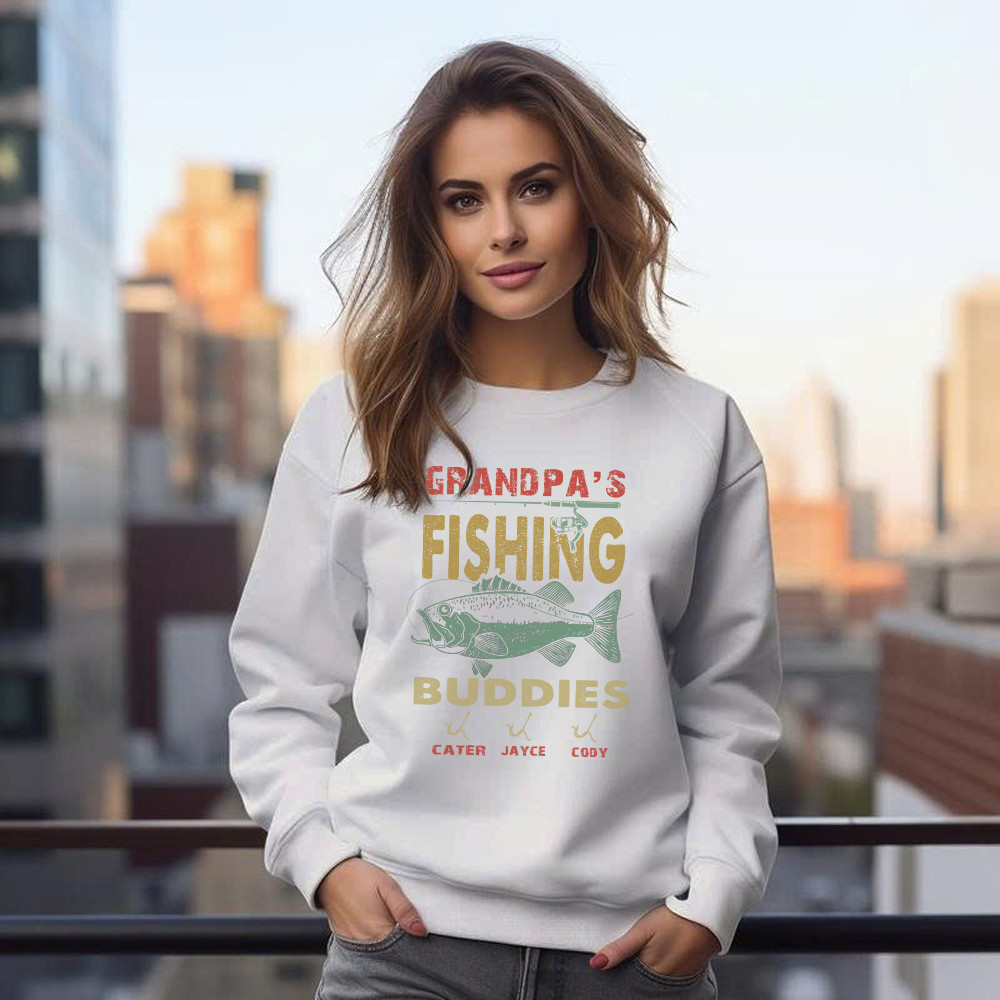 Grandpa’s Fishing Buddies Shirt Vintage Retro Fisherman Sweatshirt Men Women