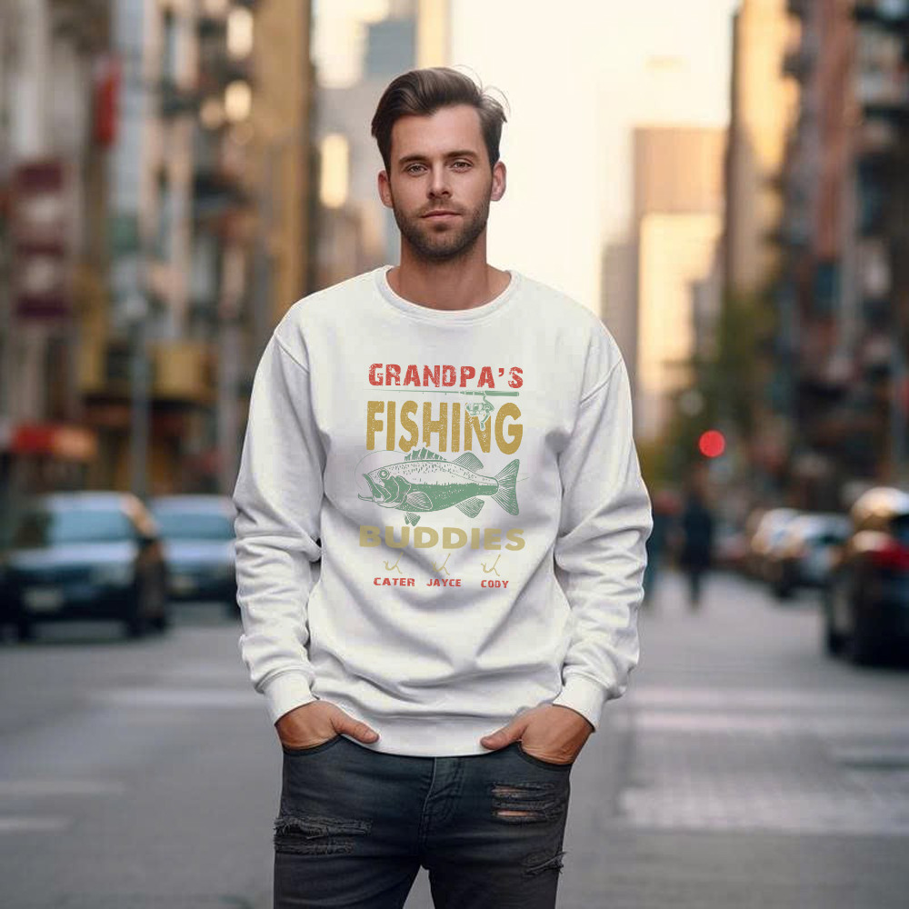 Grandpa’s Fishing Buddies Shirt Vintage Retro Fisherman Sweatshirt Men Women