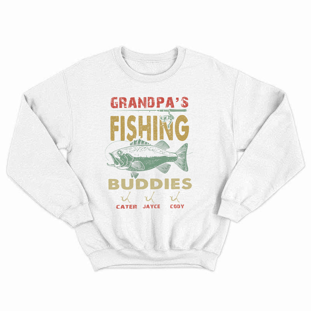 Grandpa’s Fishing Buddies Shirt Vintage Retro Fisherman Sweatshirt Men Women