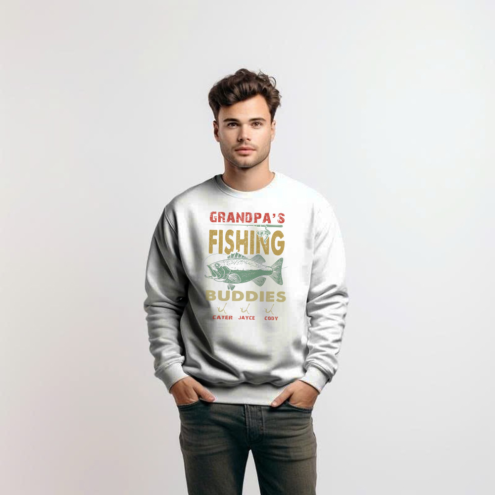 Grandpa's Fishing Buddies Shirt Vintage Retro Fisherman Sweatshirt Men Women