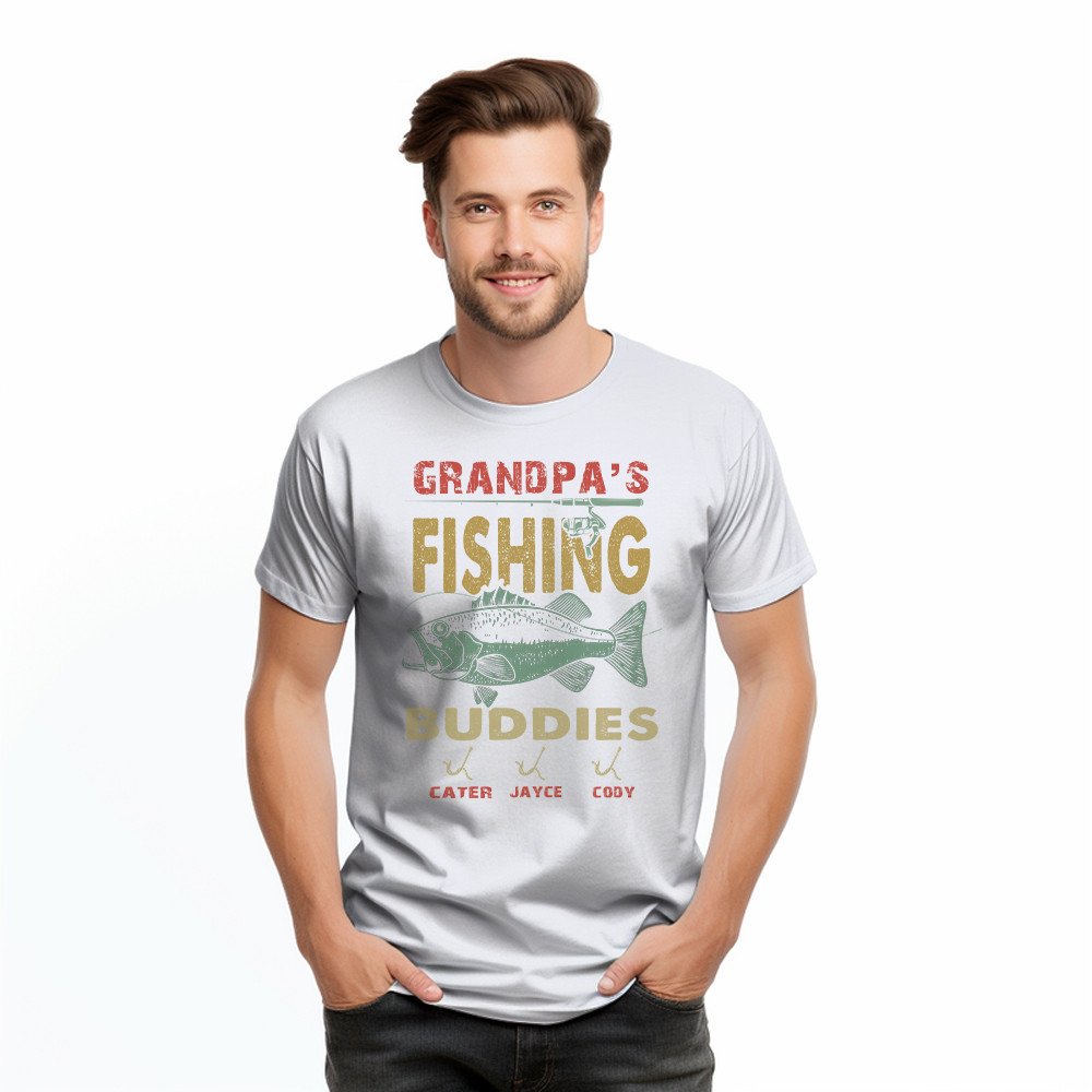 Grandpa’s Fishing Buddies Shirt Vintage Retro Fisherman T-Shirt Men Women