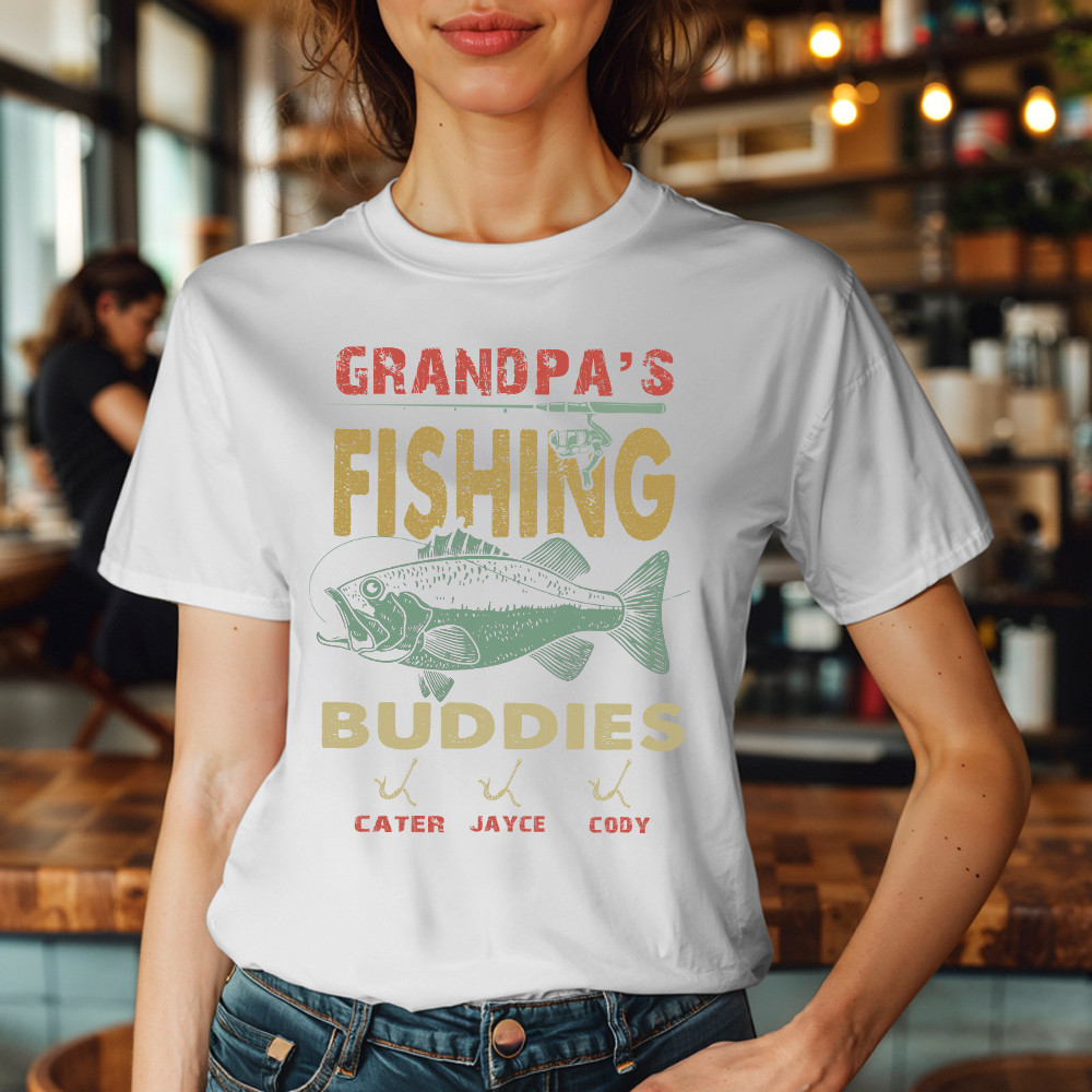 Grandpa’s Fishing Buddies Shirt Vintage Retro Fisherman T-Shirt Men Women