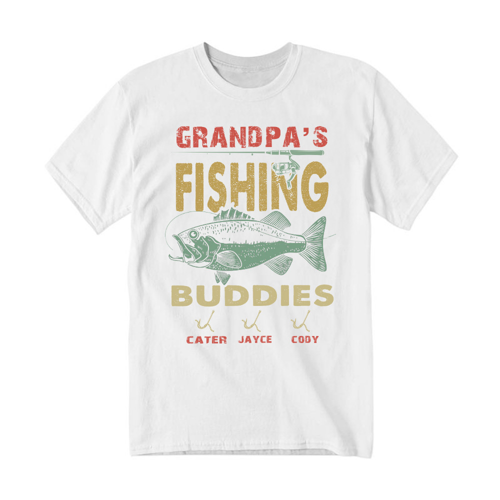 Grandpa's Fishing Buddies Shirt Vintage Retro Fisherman T-Shirt Men Women