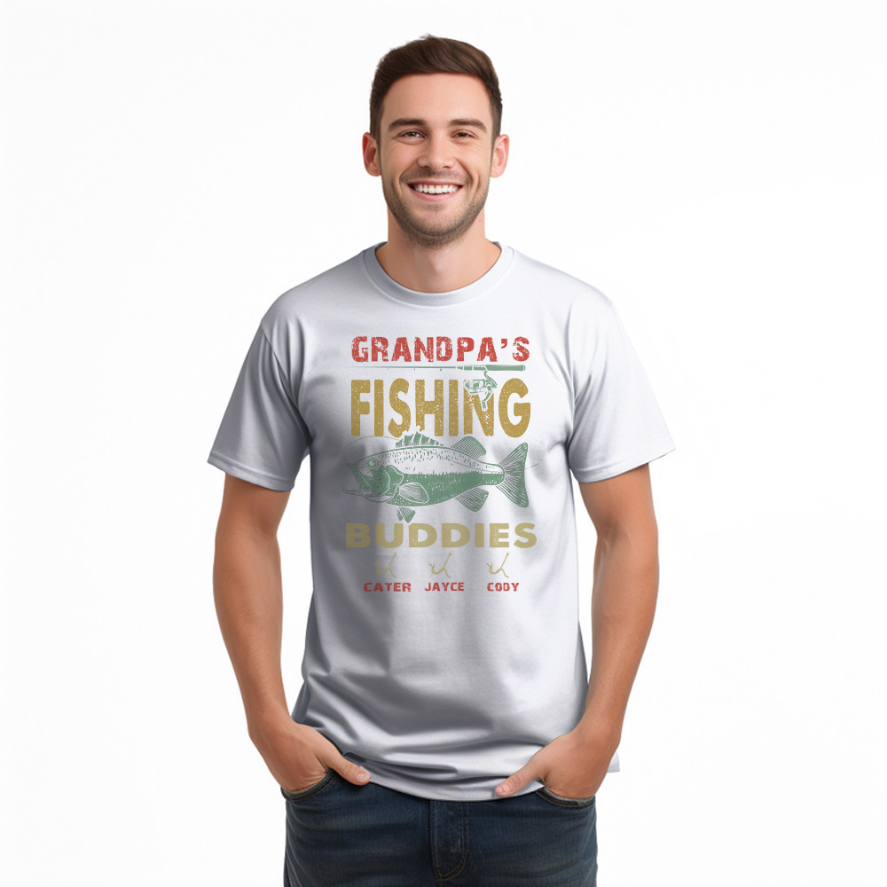 Grandpa’s Fishing Buddies Shirt Vintage Retro Fisherman T-Shirt Men Women