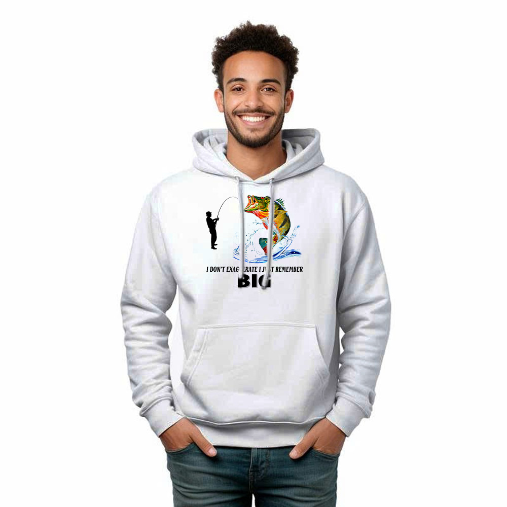 I Don’t Exaggerate I Just Remember Big Shirt Funny Humor Fisherman Hoodie Best Gifts